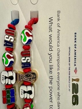 Share FIFA World Cup 2026 Bracelet Combo with USA, World Cup & NYC Charms!